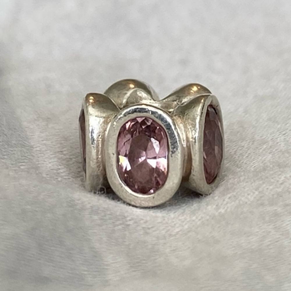 PAIR of Authentic Pandora charms " Oval lights pink " #790311PCZ - Picture 4 of 16